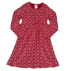 GYMBOREE • Red Floral Flowers Rocky Mountain Long Sleeve Dress Christmas Holiday